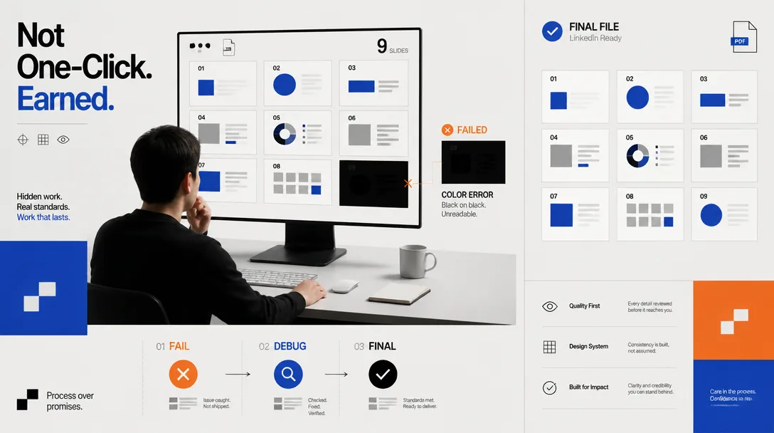 Abstract layered browser windows, geometric slides, and dark interface panels arranged in a technical composition